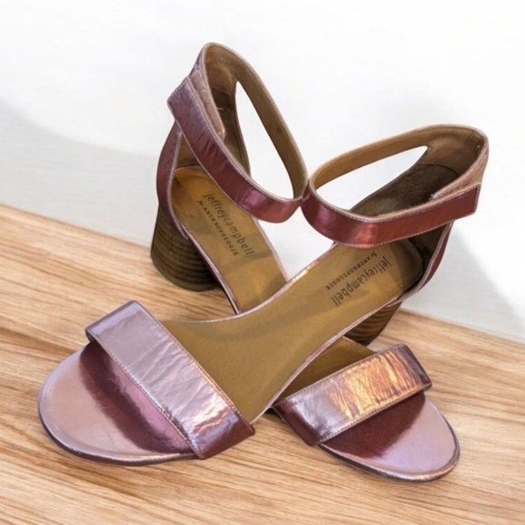 Jeffrey Campbell Issa Boho Peasant Romantic Strappy Rose Metallic Kitten Heel 9 - Picture 1 of 10